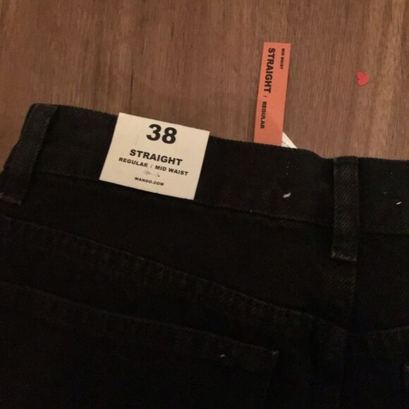 NWT MNG Black Straight Mid Rise Jeans - Picture 6 of 7